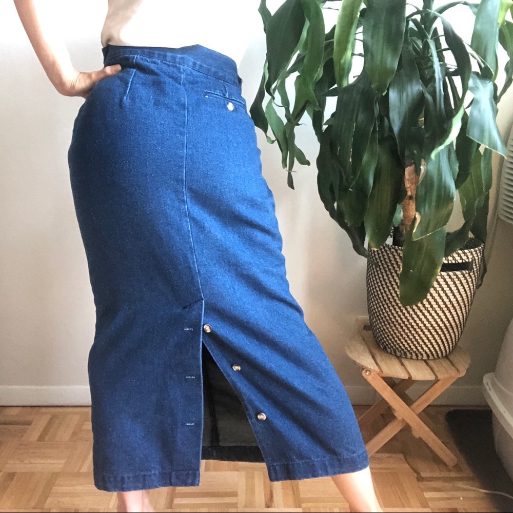 Vintage Denim Maxi Skirt